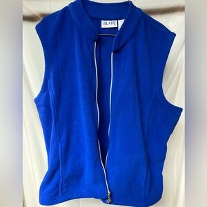 Blair Blue Polyester Snowflake Zip-Up Vest